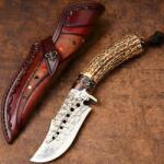 HARAHU FL-38775 damaszk vadászkés - Barna KP38775