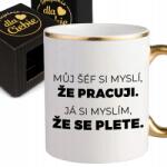 Style Couture Fehér Bögre Ajándék Egy Kolléganőmnek A Főnököm Azt Hiszi, Hogy Dolgozom