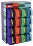 APLI Tolltartó, display, cipzáras, szilikon, kétszínű, APLI "Vibrant", vegyes színek (16 db) (LCA20658)