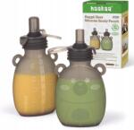 Haakaa Többször felhasználható tasakok gyerekeknek élelmiszeripari szilikon X-cut légmentesen záródó maci 2db 170ml (MHK163)