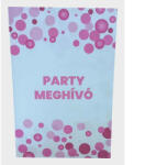  Rózsaszín lányos pöttyös party meghívó 6db