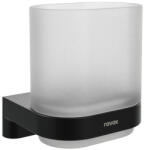 Ravak Hungary Kft Chrome CR II 210.20BLM pohártartó üvegpohárral, matt fekete (X07P1377)