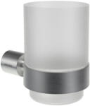 Ravak Hungary Kft Fold FD 210.30SSB pohártartó üvegpohárral, szálcsiszolt rozsdamentes acél (X07P1343)