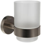 Ravak Hungary Kft Kona KN 210.20GB pohártartó üvegpohárral, szálcsiszolt grafit (X07P1335)