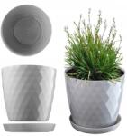 Kadax Műanyag Virágtartó Állvány Virágtartó 14cm Szürke Tömör (K72)