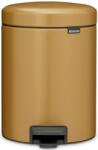 Brabantia NewIcon pedálos szemetes, lecsapódásgátló fedővel, 5L, acél, meleg tónusú arany