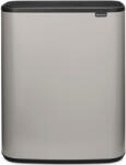 Brabantia Bo Touch Bin nyomófedeles szelektív szemetes, 2x30L, acél, hamvasszürke