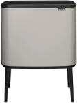Brabantia Bo Touch Bin nyomófedeles szelektív kuka, 3x11L, acél, hamvasszürke