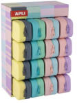 APLI Tolltartó, display, cipzáras, szilikon, kétszínű, APLI "Pastel", vegyes színek