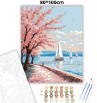  Tavaszi vitorlások a Balatonon - számfestő készlet - 80×100 cm (Keret nélkül)