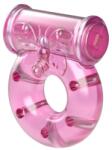 LyBaile Kit Butterfly Vibrating Penis Ring and Condom, TPR, Pink Inel pentru penis