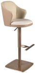 AC Atelier Scaun de bar pivotant cu inaltime reglabila Stool crem/ maro (AC 4232)