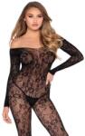  Дантелено боди тип мрежа, чувствено и стилно - Bodystocking Black S/M/L (D-245346)