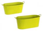 Bizzotto Set 2 ghivece flori zinc verde 32x16x13.5 cm, 28x14.5x12.5 cm (0502811deco)