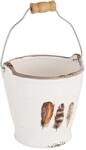 Bizzotto Ghiveci decorativ pentru flori ceramica alba maro Ø 10 cm x 10h (BI0203262A)