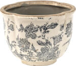 Clayre & Eef Ghiveci flori ceramica gri bej 16x12 cm (6CE1450Sdeco)