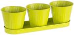 Bizzotto Ghiveci metal verde pentru flori triplu 36 cm x 12 cm x 10 h (BI0502807)