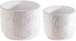 Decorer Set 2 ghivece ceramica alba 16x12 cm, 13x10.5 cm (A71.45.17deco)