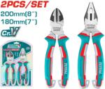 TOTAL Set clesti TOTAL - patent 8" si cleste taietor 7", otel Cr-V, maner TPR (THT2K0206) Cleste