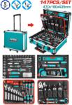 TOTAL Set scule TOTAL 147 piese profesional, trusa cu chei, clichet, biti, clesti si accesorii, cutie aluminiu (THKTHP21476) Trusa unelte