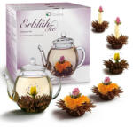 Creano Set cadou Creano ErbluhTee Mix, ceainic din sticla 500 ml si 6 bile ceai infloritor negru, 3 varietati
