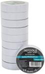 Detoolz Set 10 benzi izolatoare Detoolz albe 19 mm x 20 m, pentru izolatii si marcaj (DZ-CC7021-G01)