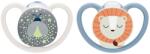 Nuk Силиконови залъгалки NUK Perfect Match - Air Night, 0-6 м, 2 броя, Лъв (10175351) - ozone