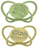 NIP Силиконови залъгалки NIP My Butterfly Green - Маймуна и тигър, 0-6 м, 2 броя (44000821316188) - ozone