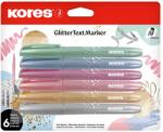 Kores Glitter Text Marker - 6 színű készlet (36300)