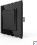 LIVOLO Intrerupator Dublu Mecanic LIVOLO cu Rama din Sticla - Serie Noua, Negru, VL-2FCMKS-BP (vl-2fcmks-bp) - cel