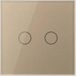 LIVOLO Intrerupator Dublu Cap Scara / Cruce Wi-Fi LIVOLO cu Touch, Auriu (VL-FC2SNY-2G-2A)