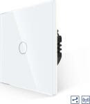 Luxion Intrerupator Simplu Cap Scara / Cruce RF433 cu Touch din Sticla LUXION, Alb (LX-MT-R102G-W)