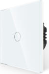 LIVOLO Intrerupator Simplu RF433 cu Touch din Sticla LUXION, Alb (LX-MT-R101G-W)