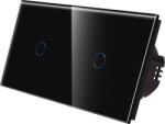 Luxion Intrerupator Simplu + Simplu cu Touch din Sticla LUXION, Negru, LX-ST-101/101-B (lx-st-101/101-b) - cel