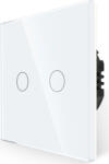 Luxion Intrerupator Dublu cu Touch din Sticla LUXION, Alb, LX-MT-201G-W (lx-mt-a202g-w)