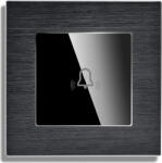 Luxion Buton Sonerie cu Touch din Sticla si Rama de Aluminiu LUXION, Negru, LX-MT-B101A-B (LX-MT-B101A-B) - cel