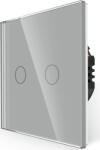 Luxion Intrerupator Dublu Cap Scara cu Touch din Sticla LUXION, RF433, Gri (LX-MT-R202G-GY)