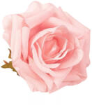  Selyemvirág fej rózsa 8cm - világos rózsaszín