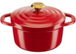 Tefal Oala cu capac Air, inductie, aluminiu turnat, invelis ceramic, compatibila cu cuptorul pana la 250°C, 24 cm, 4.7 L, rosu (3168430342699)