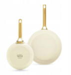 GreenPan Tigaie GreenPan Padova set 2 tigai 20 + 26cm alb, ceramica, inductie (CC008494-001)