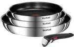 Tefal Set 4 piese Ingenio Emotion, tigaie de 22/24/28 cm, maner detasabil, invelis antiaderent, Thermo-Signal, inductie, argintiu (3168430338500)