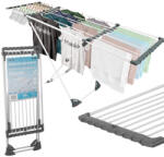 Massido Ruhaszárító, Massido Ursula, fehér, 20 m szárítófelület, teleszkópos, gurulós, összecsukható, 56 cm szélesség (TE688100) Ruhaszárító