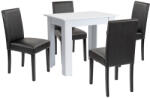 Leziter Set masa cu 4 scaune Leziter Leon 4+1, alb-negru, compact pentru dining (LYET86F_LKE-BL_4)