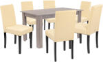 Leziter Set masa dining Leziter Leon 6+1, stejar York si scaune bej ECO (LYET140YT_LKE-BE_6)