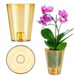 Kadax Virágtartó Kaspó Orchidea Takaró Virágágyás Műanyag Növény 12CM Sárga (K2143)