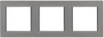 Leziter Rama tripla orizontala Leziter Nova, gri, 83 x 225 mm, margini rotunjite (LN3KERV-SZ)
