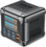 BlitzWolf BW-S33 GAN 8 portos töltőállomás digitális kijelzővel - 6×USB-C + 2×USB-A (420W)