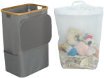 Leziter Cos de rufe Leziter 100L gri cu sac detasabil, cadru bambus 44x33x67 cm (LSZEK-100-GR)