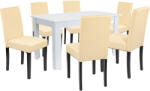 Leziter Set masa dining 6 persoane Leziter Leon 6+1 alb-bej, masa 140x80 (LYET140F_LKE-BE_6)