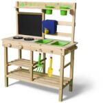 LUPILU kültéri - kerti fa játékkonyha, babakonyha fából, mosogatóval, főzőlappal, 78 x 95 x 34 cm (496352)